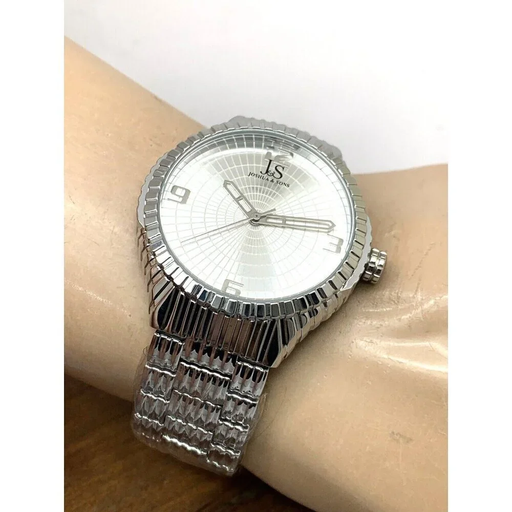 Joshua & Sons Men's Watch JS99SS Quartz Silver Stainless Steel 44mm